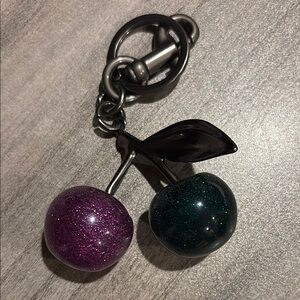 Fast fairy  Cherry Keychain with Purple and Green Accents